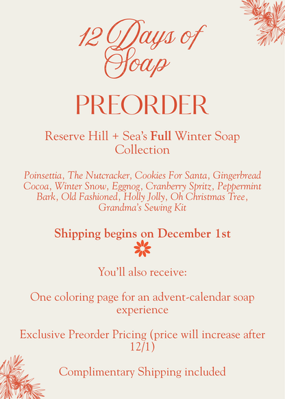 12 Days of Soap | PREORDER Winter Collection Soaps • Ships 12/1